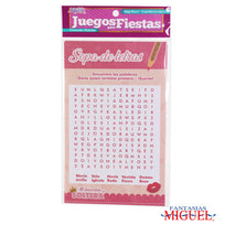 Art.2162 Juego Despedida Sopa De Letras 21.5x13cm 10pz