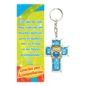 Art.2217 Llavero Cruz Baby Con Agradecimiento