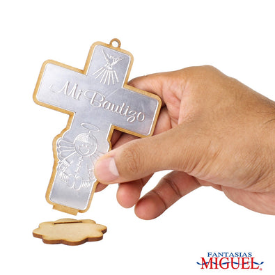 Fantasías Miguel Art.2392 Cruz Mi Bautizo Repujado Niño 12x8cm 1pz