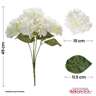Fantasías Miguel Art.2823 Ramo De Hortensia X5 Fino 49cm 1pz