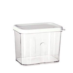 Art.3381 Bote De Plástico Rectangular Con Tapa Chico 600ml 10x12x8cm 1pz