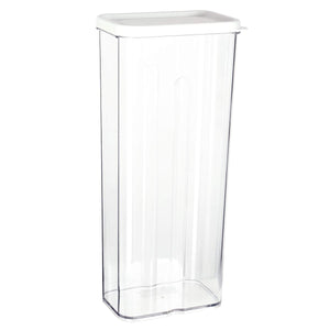 Art.3414 Bote De Plástico Rectangular Con Tapa Grande 1.850L 28x12x8cm 1pz