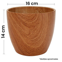 Art.3544 Base Cerámica Acabado Madera 14x16x11cm 1pz