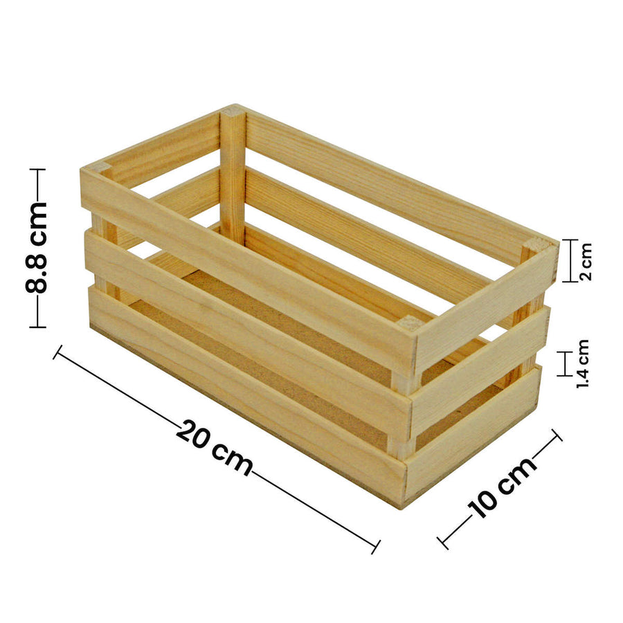 Art.3548 Huacal Rectangular De Pino 9x20x10cm 1pz