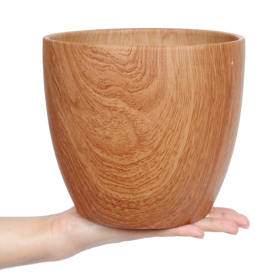 Art.3576 Base Cerámica Acabado Madera 16x18x12cm 1pz