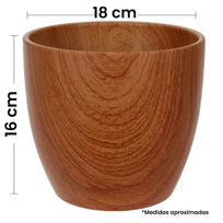 Art.3576 Base Cerámica Acabado Madera 16x18x12cm 1pz