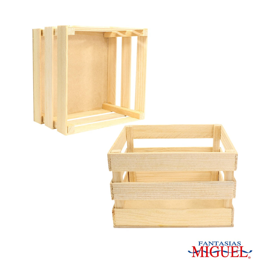 Art.3577 Huacal Cuadrad De Pino 9x13cm 1pz
