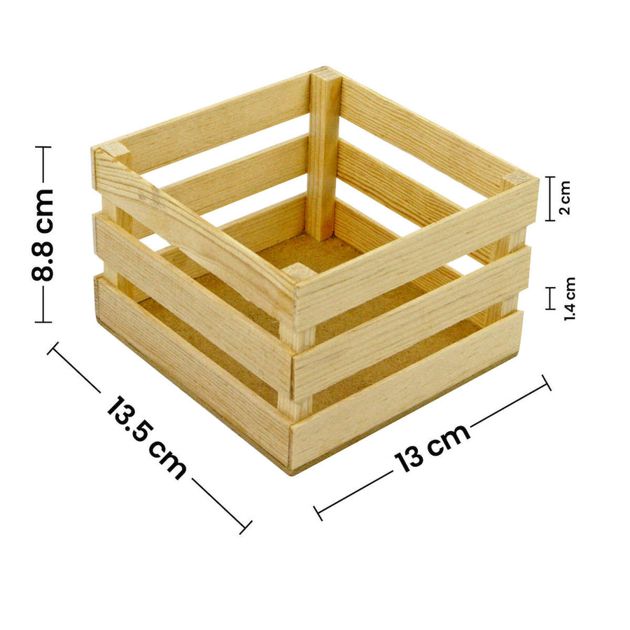 Art.3577 Huacal Cuadrad De Pino 9x13cm 1pz