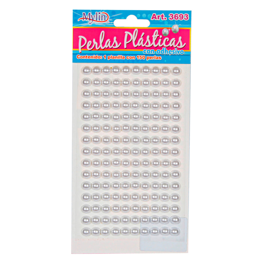Art.3693 Perla Con Adhesivo 8mm 1 Planilla (aprox 150pz)