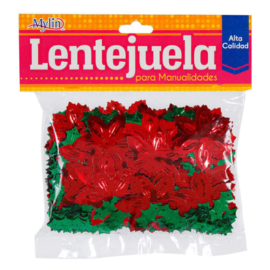 Fantasías Miguel Art.3768 Lentejuela Nochebuena 4.2cm 50g