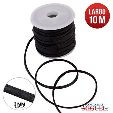 Fantasías Miguel Art.3951 Cordón Plano Imitación Piel 3mm 10m