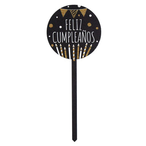 Art.4381 Pick Feliz Cumpleaños Diamantado 24x9.5cm 1pz