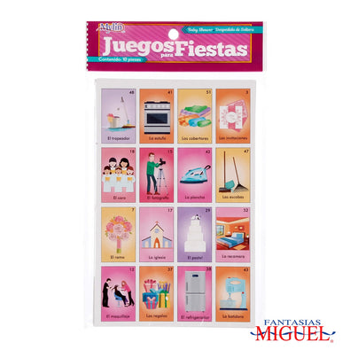 Fantasías Miguel Art.4539 Tablas Despedida De Soltera Para Lotería 19.3x12.5cm 10pz