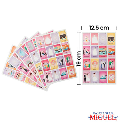 Fantasías Miguel Art.4539 Tablas Despedida De Soltera Para Lotería 19.3x12.5cm 10pz