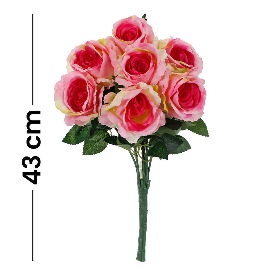 Art.4565 Bush Grande Rosas Finas X7 43cm 1pz