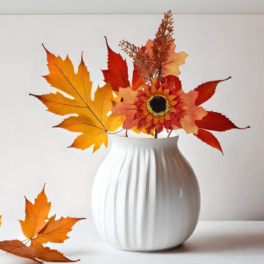 Art.4753 Pick Otoñal Girasol Con Follaje 27cm 1pz