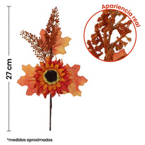 Art.4753 Pick Otoñal Girasol Con Follaje 27cm 1pz