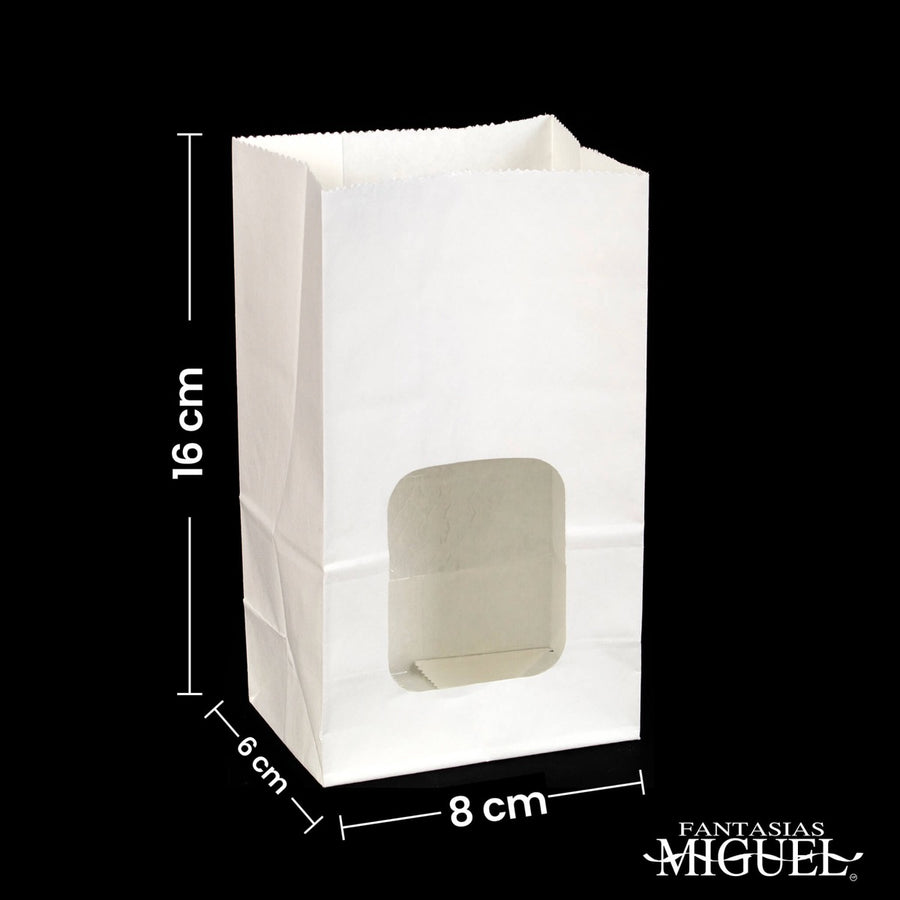 Art.4764 Bolsa Papel Plástico Con Ventana 16x9x6cm 12pz