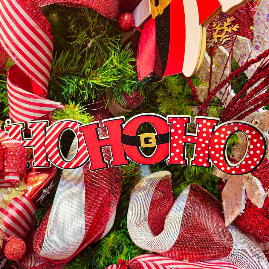 Art.5180 Letrero HoHoHo A Color 9x38cm 1pz