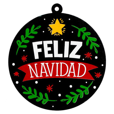 Fantasías Miguel Art.5246 Esfera Negro Feliz Navidad 27.5x25cm 1pz