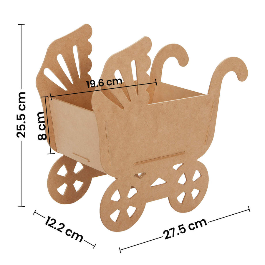 Art.5296 Carriola Grande Madera 25.5x27.5x12.5cm 1pz