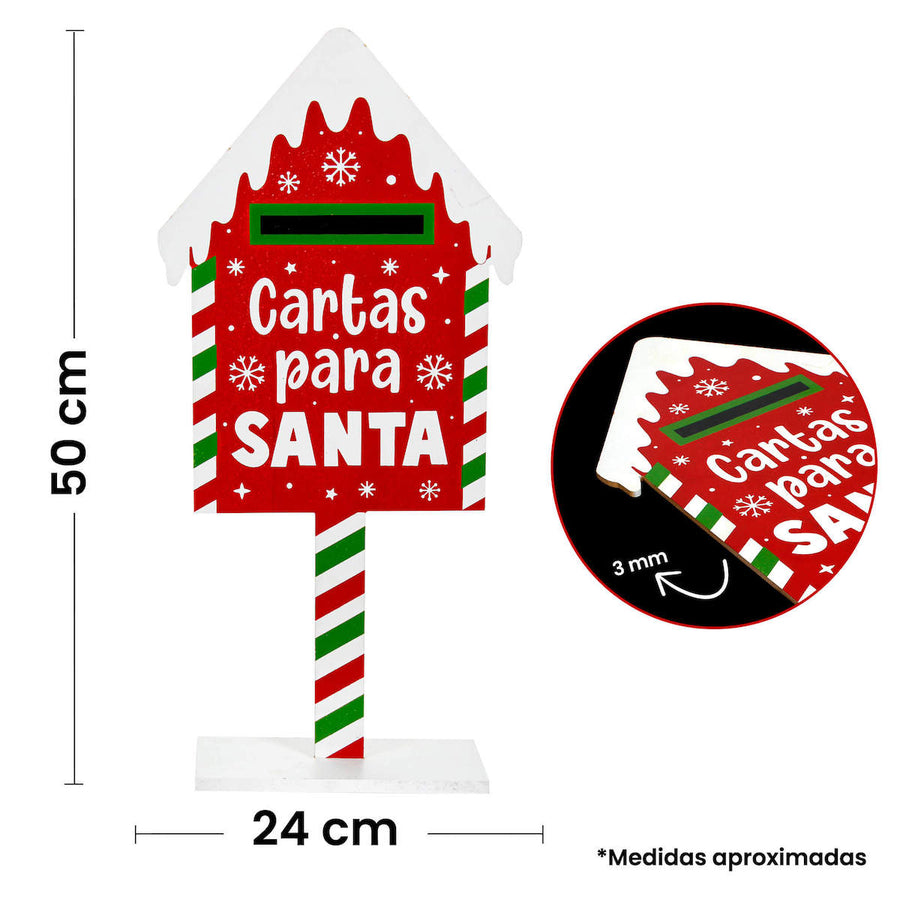 Art.5302 Buzón Navideño Con Base Grande 50x24x9cm 1pz