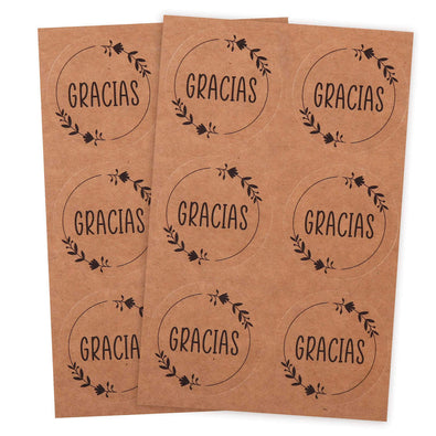 Fantasías Miguel Art.5467 Calcomanía Agradecimiento Kraft 4.5x4.5cm 12pz