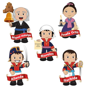 Art.5684 Personajes Indep 30x20cm 5pz