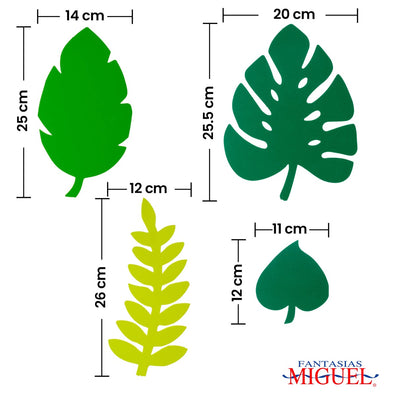 Fantasías Miguel Art.5779 Hojas Tropical De Fomi 26-12cm   (Aprox) 8pz