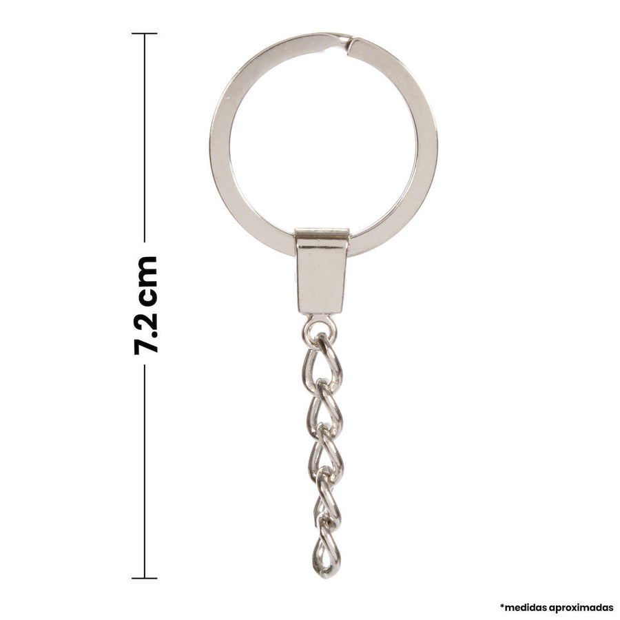 Art.5986 Llavero Fino Aro Con Cadena 30mm 50pz