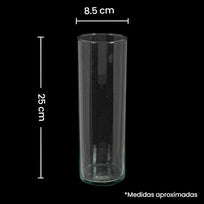Art.6321 Cilindro De Cristal 25.5x8.5cm 1pz