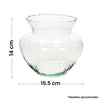 Fantasías Miguel Art.6332 Florero Cristal 14x15.5cm (Aprox) 1pz