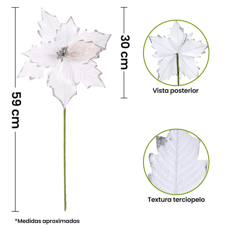 Art.6397 Vara Flor Nochebuena Fina 58cm 1pz