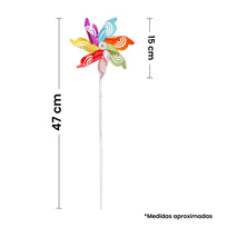 Art.6452 Adorno Rehilete Arcoiris 47x15cm (Diam) Aprox 1pz