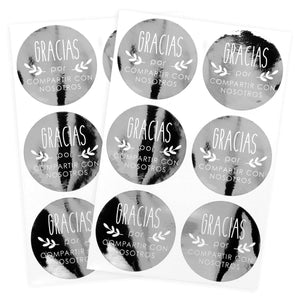 Art.6638 Calcomanía Métalica Gracias