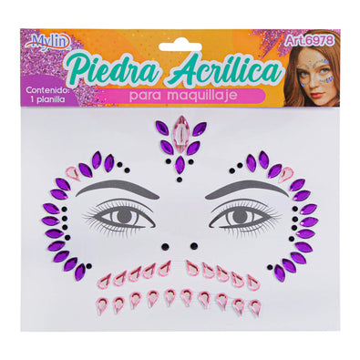 Fantasías Miguel Art.6978 Piedras Adhesivas Para Cara  1 Planilla