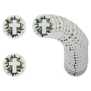 Art.7463 Tarjeta Redonda Cruz 3.5x3.5cm 24pz