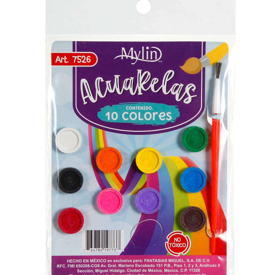 Art.7526 Acuarelas 10 Colores  1pz