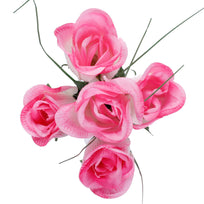 Art.7627 Bush Botón De Rosa Con Venas X5 35cm 1pz