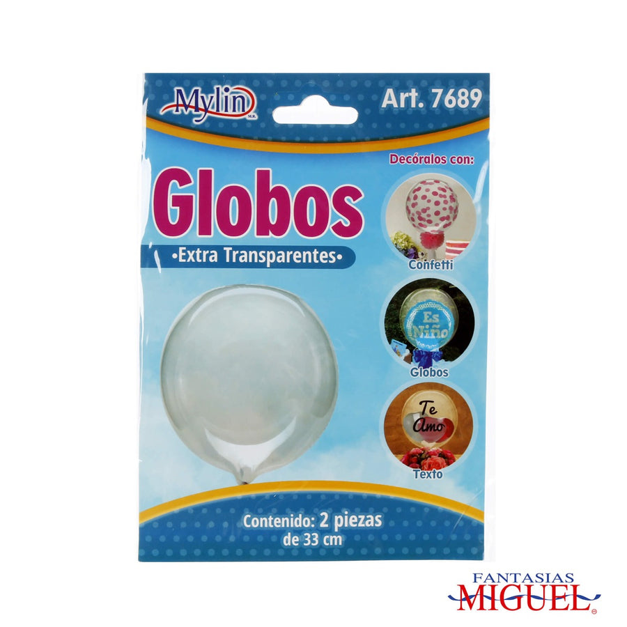 Art.7689 Globo Extra-Transparente 33cm 2pz