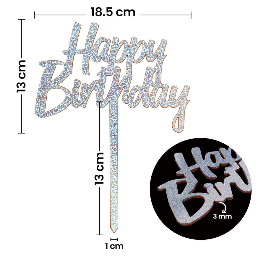 Art.7819 Pick Happy Birthday Metalizado 25.9x18cm 1pz