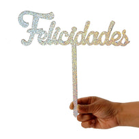 Art.7834 Pick Felicidades Metalizado 23.8x24.1cm 1pz