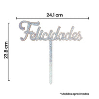 Art.7834 Pick Felicidades Metalizado 23.8x24.1cm 1pz