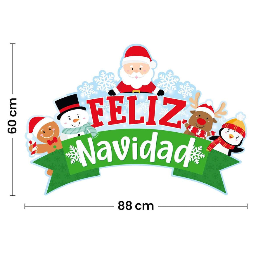 Art.8278 Letrero Navidad Personaje 60x88cm 1pz