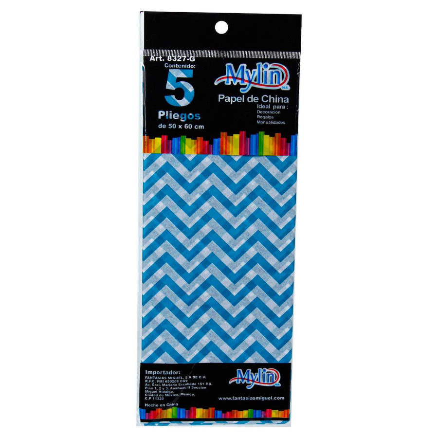 Art.8327 Papel China Chevron 50x66cm 5pz