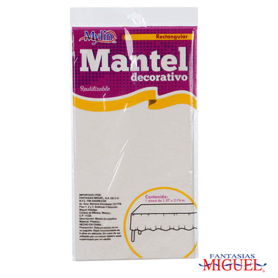 Fantasías Miguel Art.8329 Mantel Plástico Rectangular Bordado 1.38x2.76m 1pz