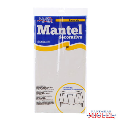 Fantasías Miguel Art.8358 Mantel Plástico Redondo 2.13m De Diámetro 1pz