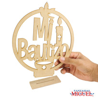 Art.8381 Letrero Círculo Mi Bautizo 23.3x19.8x3.4cm 1PZ