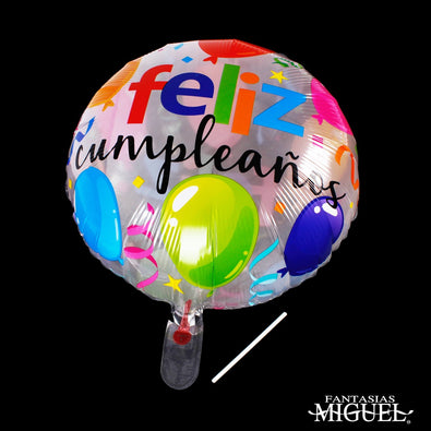 Fantasías Miguel Art.8425 Globo Impreso Feliz Cumpleaños 46cm 1pz