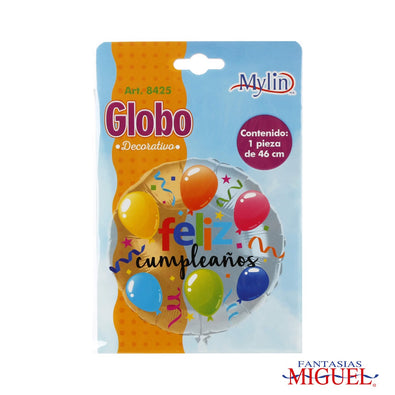 Fantasías Miguel Art.8425 Globo Impreso Feliz Cumpleaños 46cm 1pz